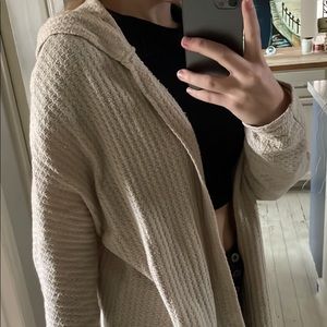 American Eagle Hooded Beige Cardigan